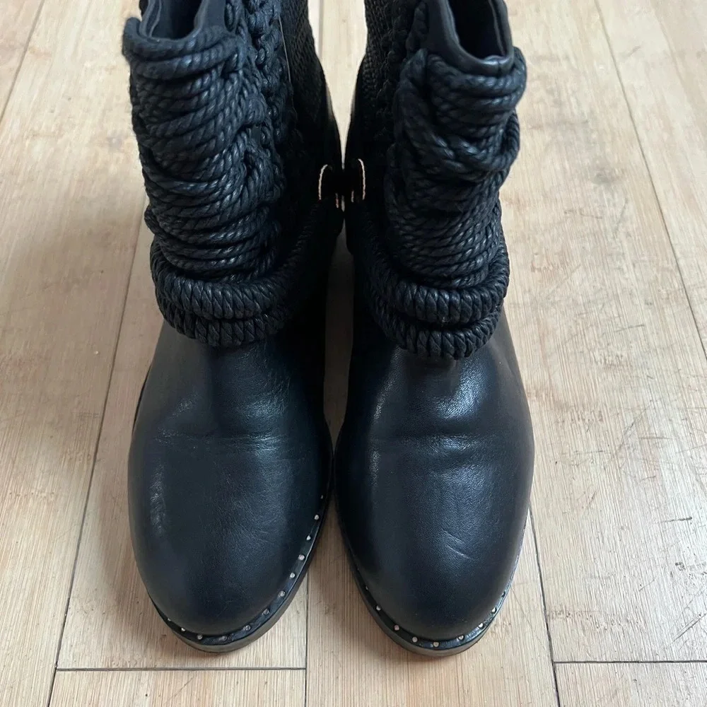 IVY KIRZHNER Women's Leather Bond Engineer Mid Top Boots in Asphalt Sz 7…